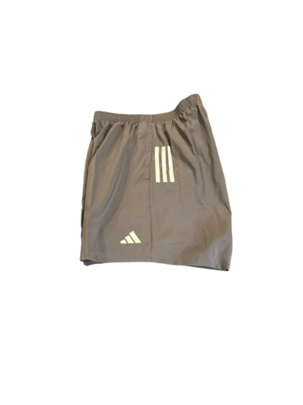Men's Adidas Grey Athletic Shorts L with White Stripes own the run